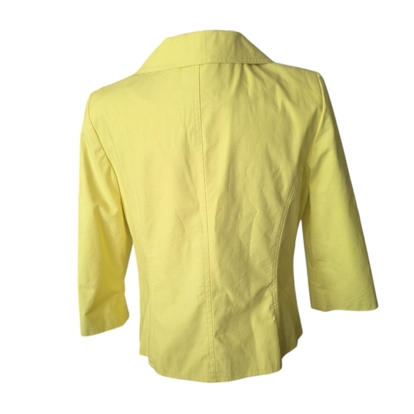 Banana Republic Yellow Cropped Pea Coat Trenchcoat Double-Breasted Style Sz M - Picture 5 of 9